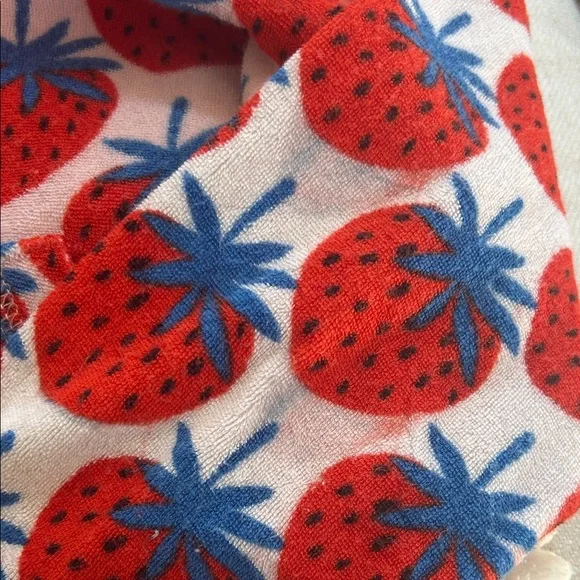 Hanna Andersson Red Pink Strawberry Hooded Kids Zipper Swim Coverup - Picture 4 of 4